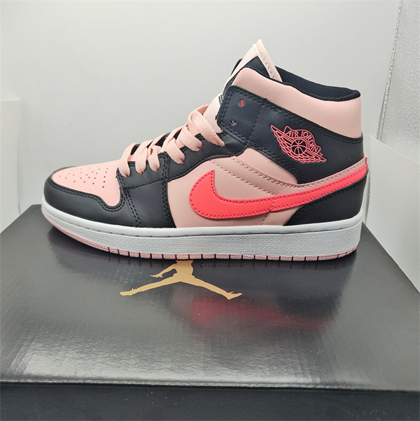 Men's Running Weapon Air Jordan 1 Pink/Black Shoes 312